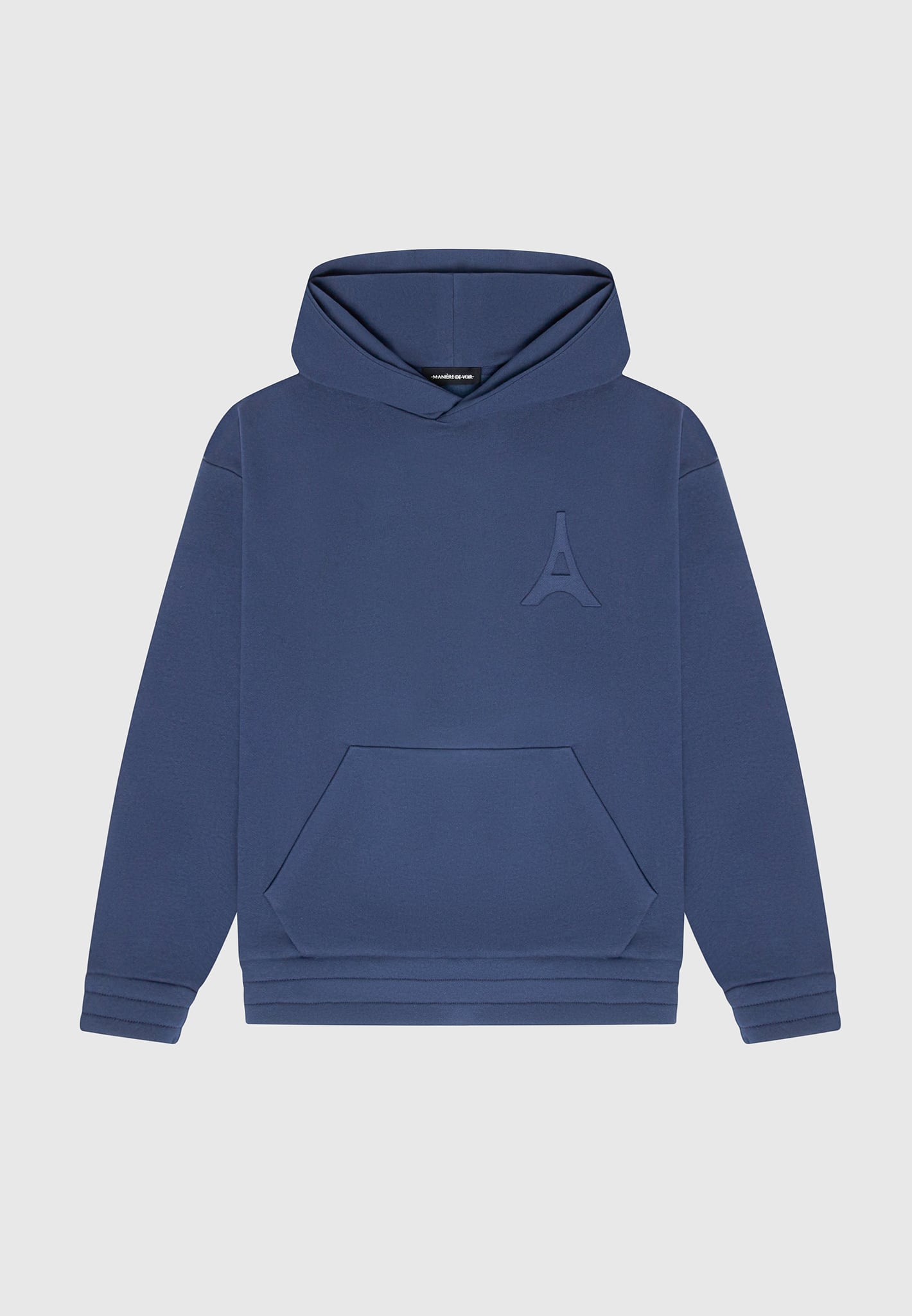 Éternel Eiffel Embossed Hoodie - Airforce Blue