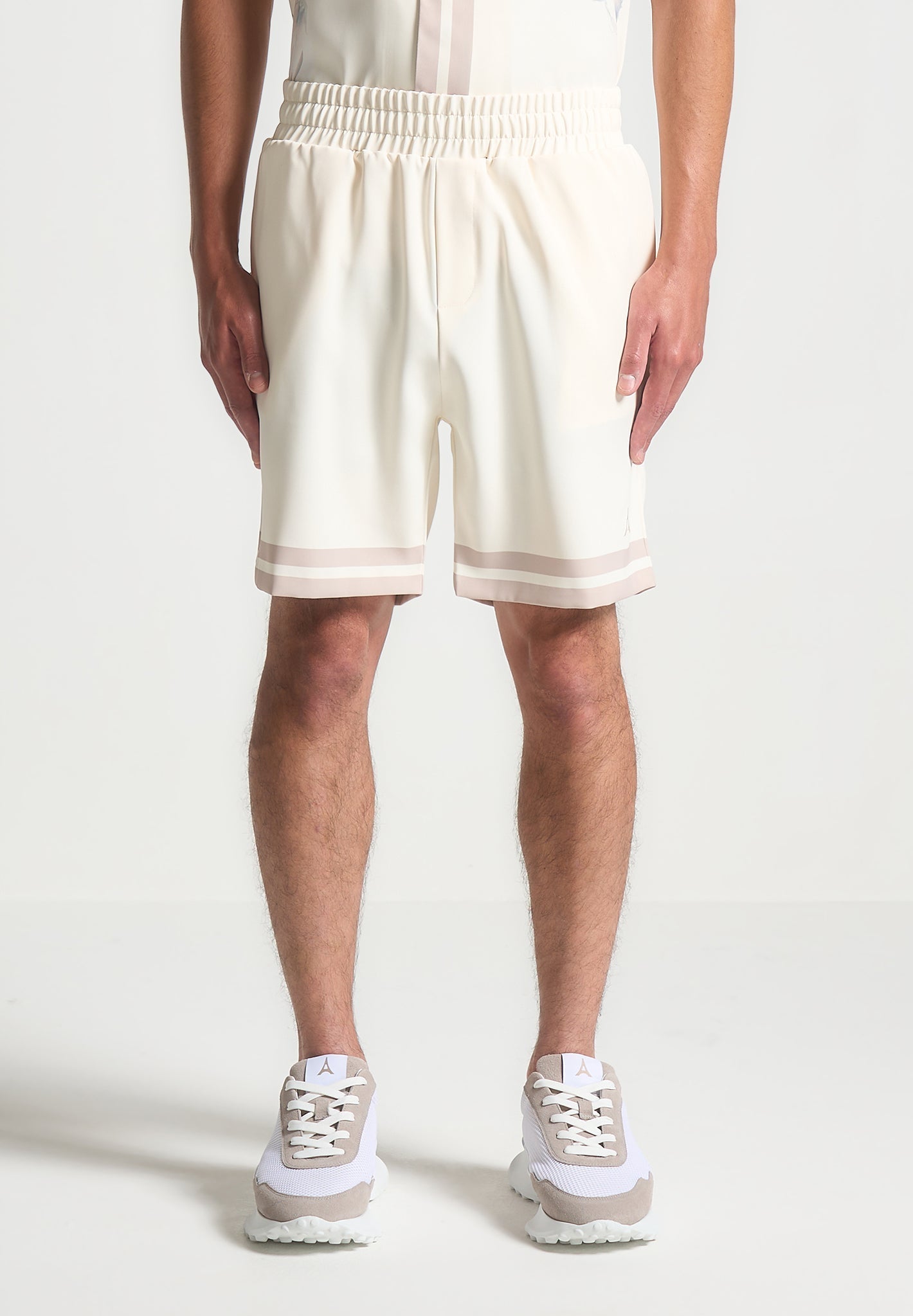 Floral Border Shorts - Cream