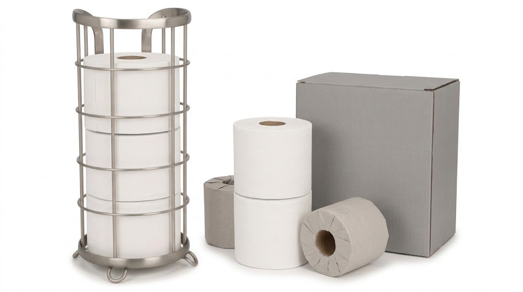 NEXIIRO Freestanding Toilet Paper Holder Stand & Reserve Storage Organizer - Image 4