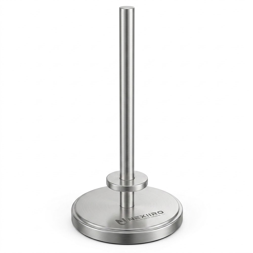 NEXIIRO Freestanding Stainless Steel Toilet Paper Holder Stand & Storage Tower