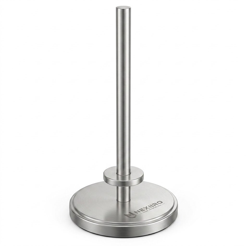 NEXIIRO Freestanding Stainless Steel Toilet Paper Holder Stand & Storage Tower - Image 3