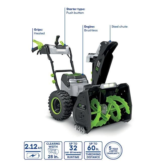 EGO POWER+ Cordless 2-Stage Self-Propelled Snow Blower snt2807 - Image 2