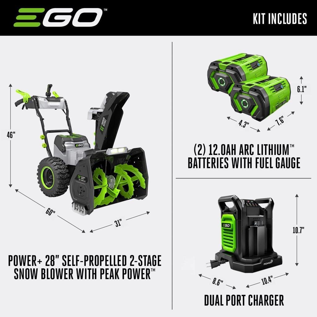 EGO POWER+ Cordless 2-Stage Self-Propelled Snow Blower snt2807 - Image 3
