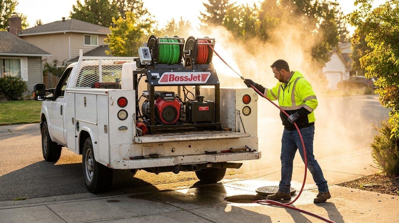 BossJet Electric Sewer Jetter Cart Mounted - AM350E-02 – BossJet Electric Cart 1500psi/1.5gpm - Image 3