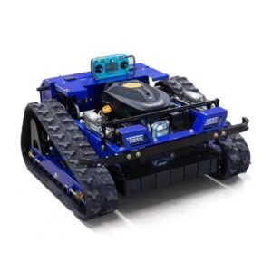 Deepkron Remote Controlled Robotic Lawn Mower with Track System 45 Degree Climbing Slope Grass Cutting Robot Lawn Mower 22 Inch Cutting Width